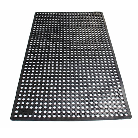 Rhino Mats K-Series Comfort Drainage Mat, Rubber, Drainage Holes, 3 ft W x 5 ft L, Black KCT-3660B